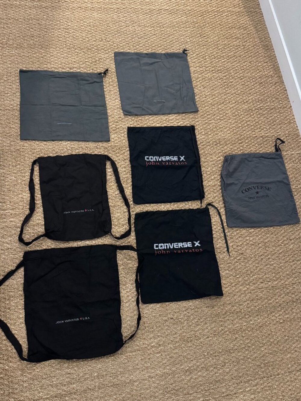 NEVER USED!!  John Varvatos drawstring cotton dust bags